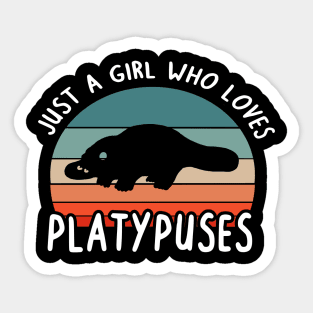 Girl platypus lover illustration animal Sticker